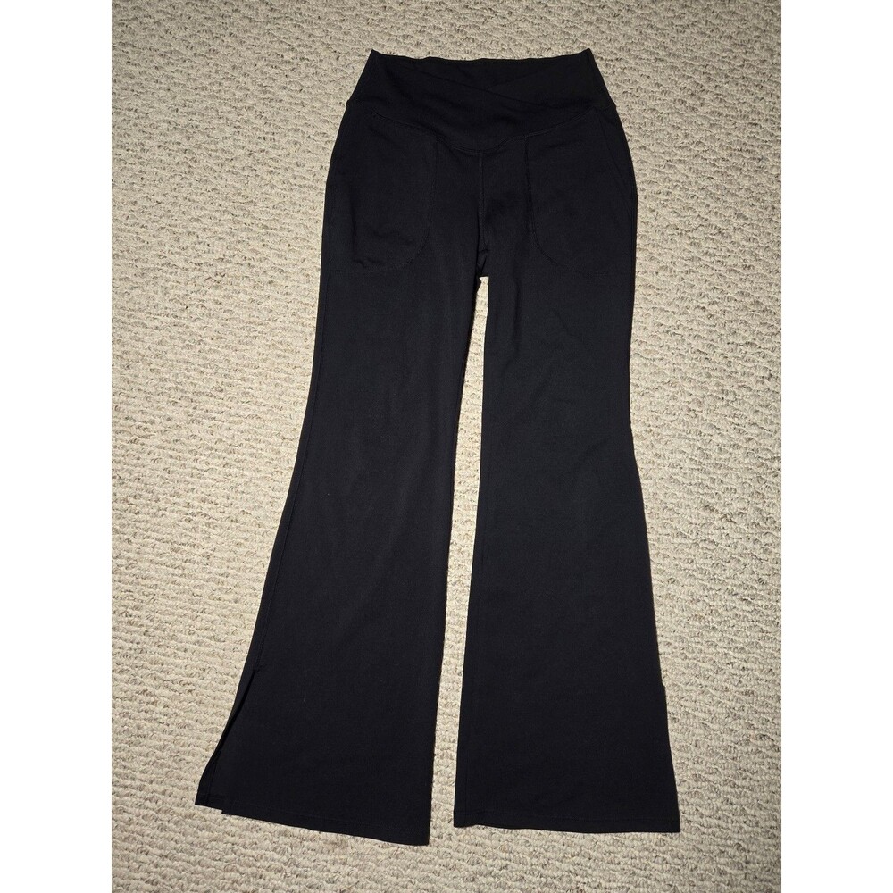 Halara CrossOver Flare Leggings Black Medium Petite Yoga Workout Athleisure